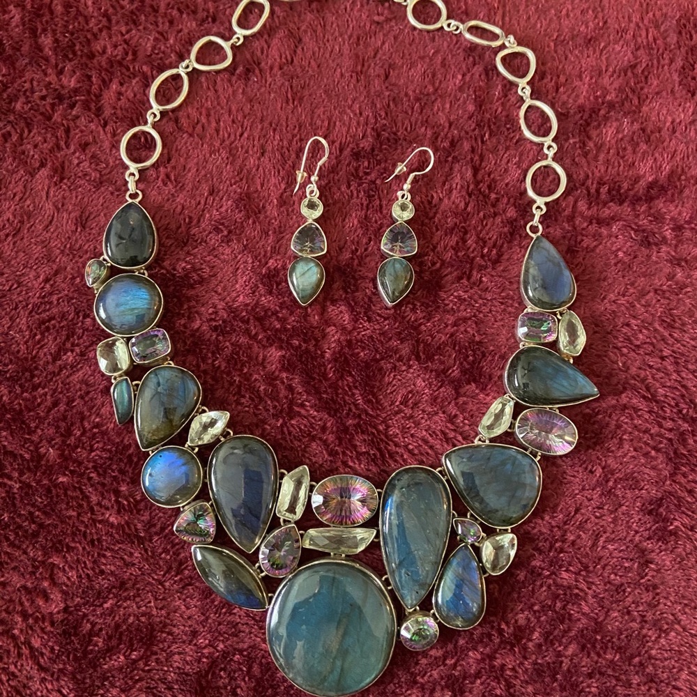 Green Amethyst/MysticTopaz Sterling Silver Set